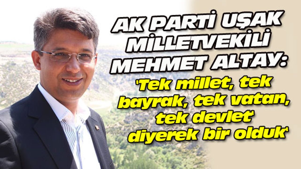 'Tek millet, tek bayrak, tek vatan, tek devlet' diyerek bir olduk'