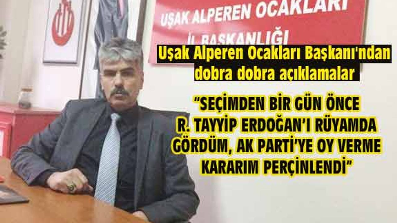 Uşak Alperen Ocakları Başkanı'ndan dobra dobra açıklamalar