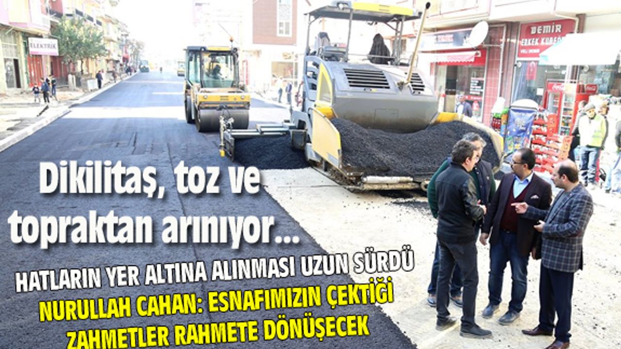 Dikilitaş, toz ve topraktan arınıyor...
