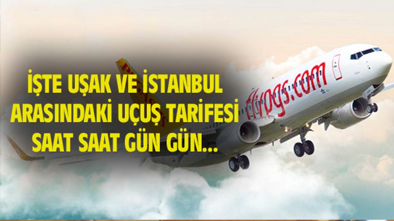 İşte Uşak-İstanbul arası uçuş tarifesi
