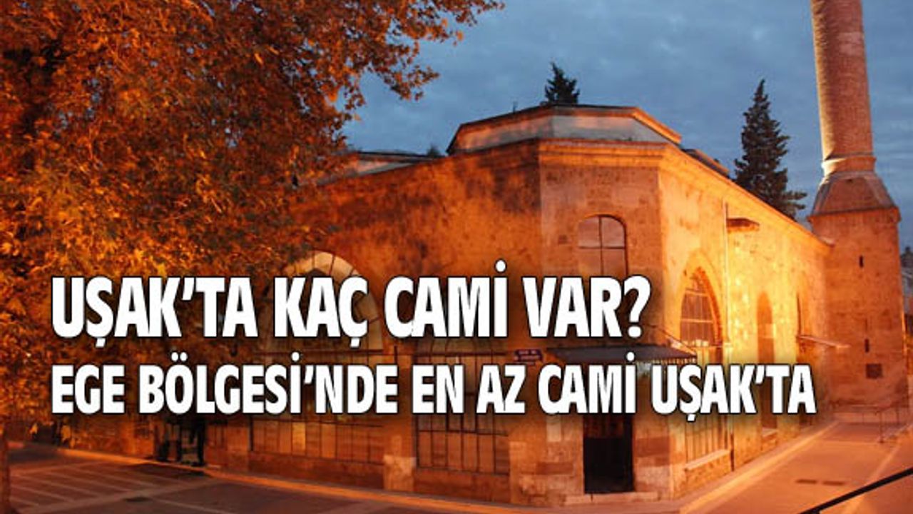 Uşak, Ege Bölgesi'nde cami sayısı en az il olarak belirlendi
