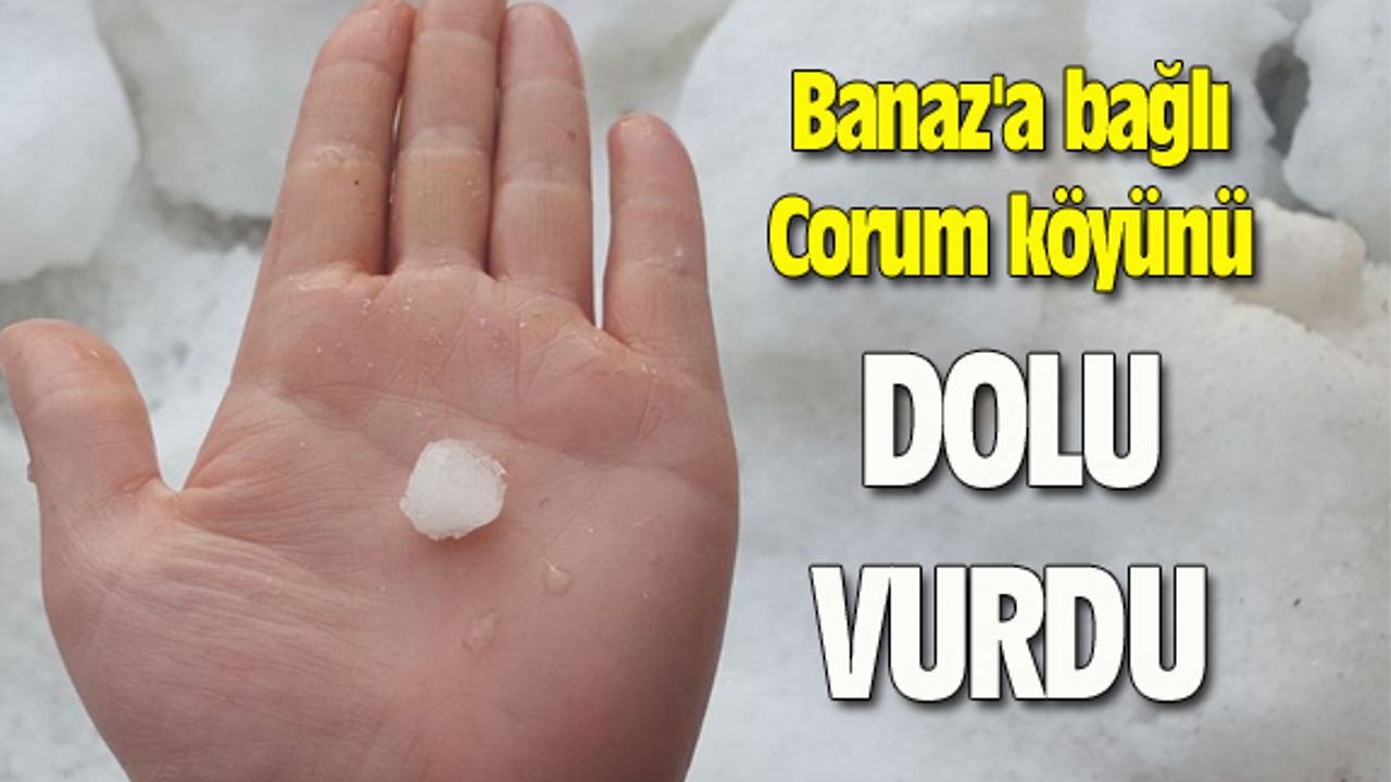 Banaz'a bağlı Corum köyünü dolu vurdu
