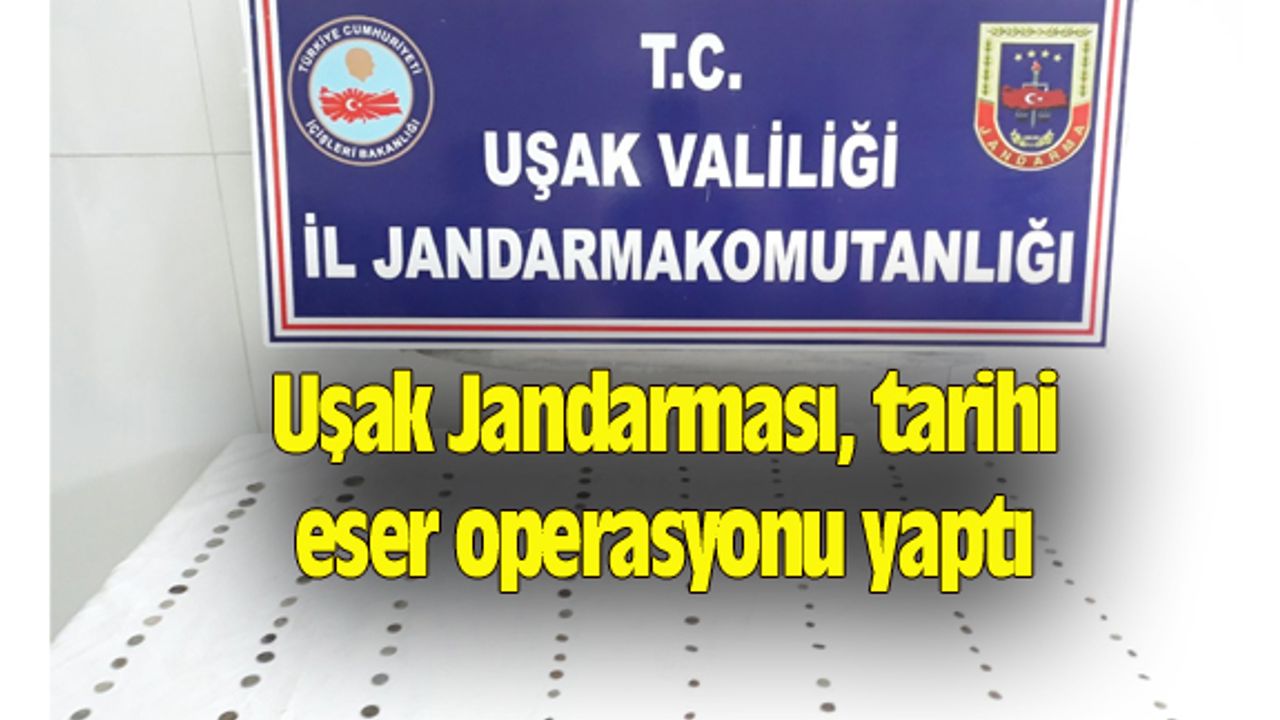 Uşak Jandarması, tarihi eser operasyonu yaptı