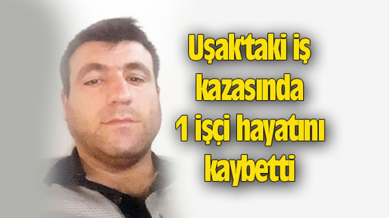 Uşak'ta iş kazasında 1 işçi hayatını kaybetti