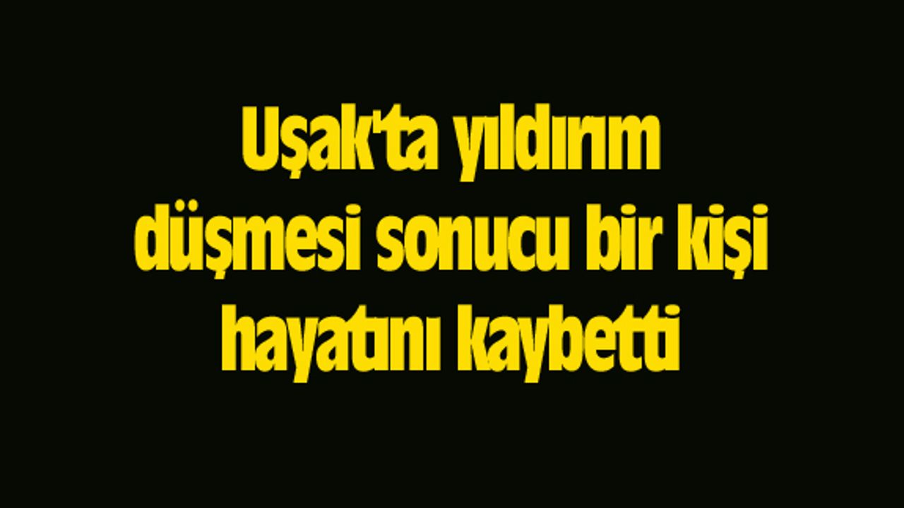 Uşak'ta yıldırım düşmesi sonucu bir kişi hayatını kaybetti