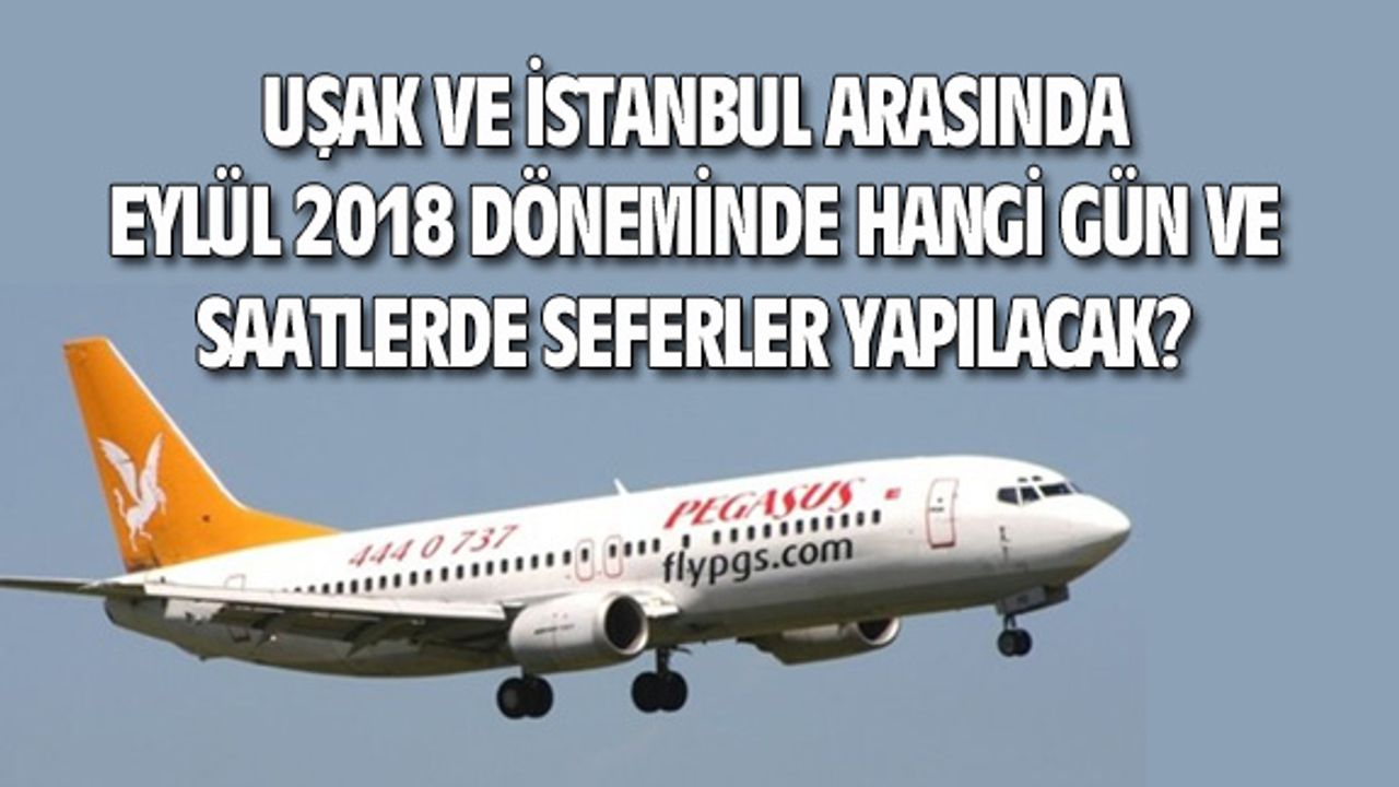 Uşak ve İstanbul arası Eylül 2018 uçuş günleri belli oldu