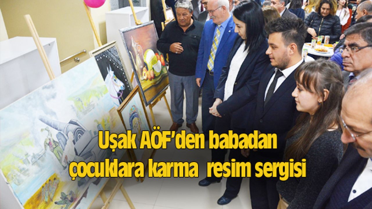 Babadan çocuklara karma resim sergisi açıldı