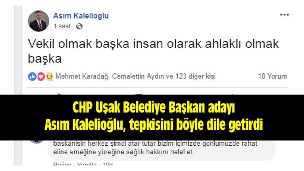 Asım Kalelioğlu, tepkisini sosyal medyada gösterdi