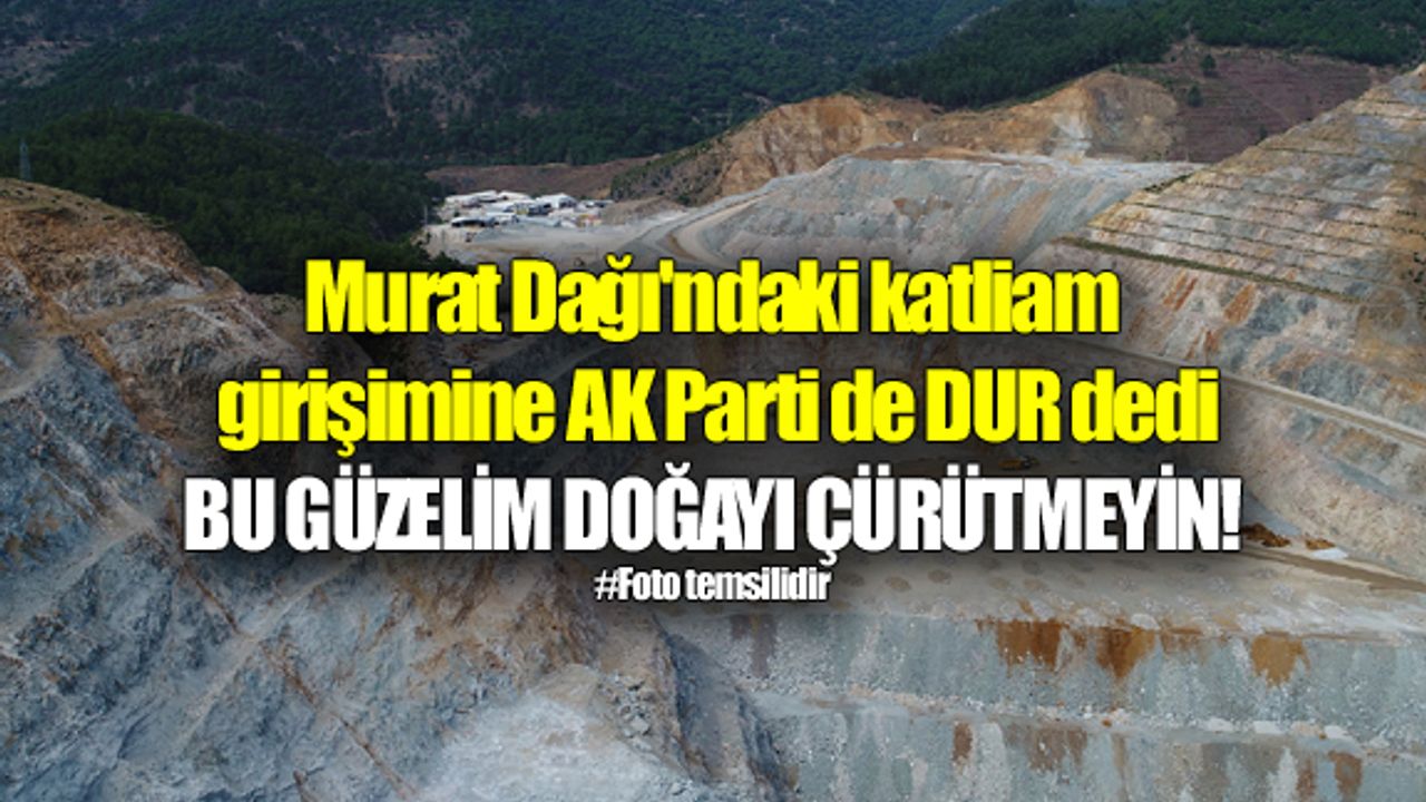 Murat Dağı'ndaki katliam girişimine AK Parti de DUR dedi