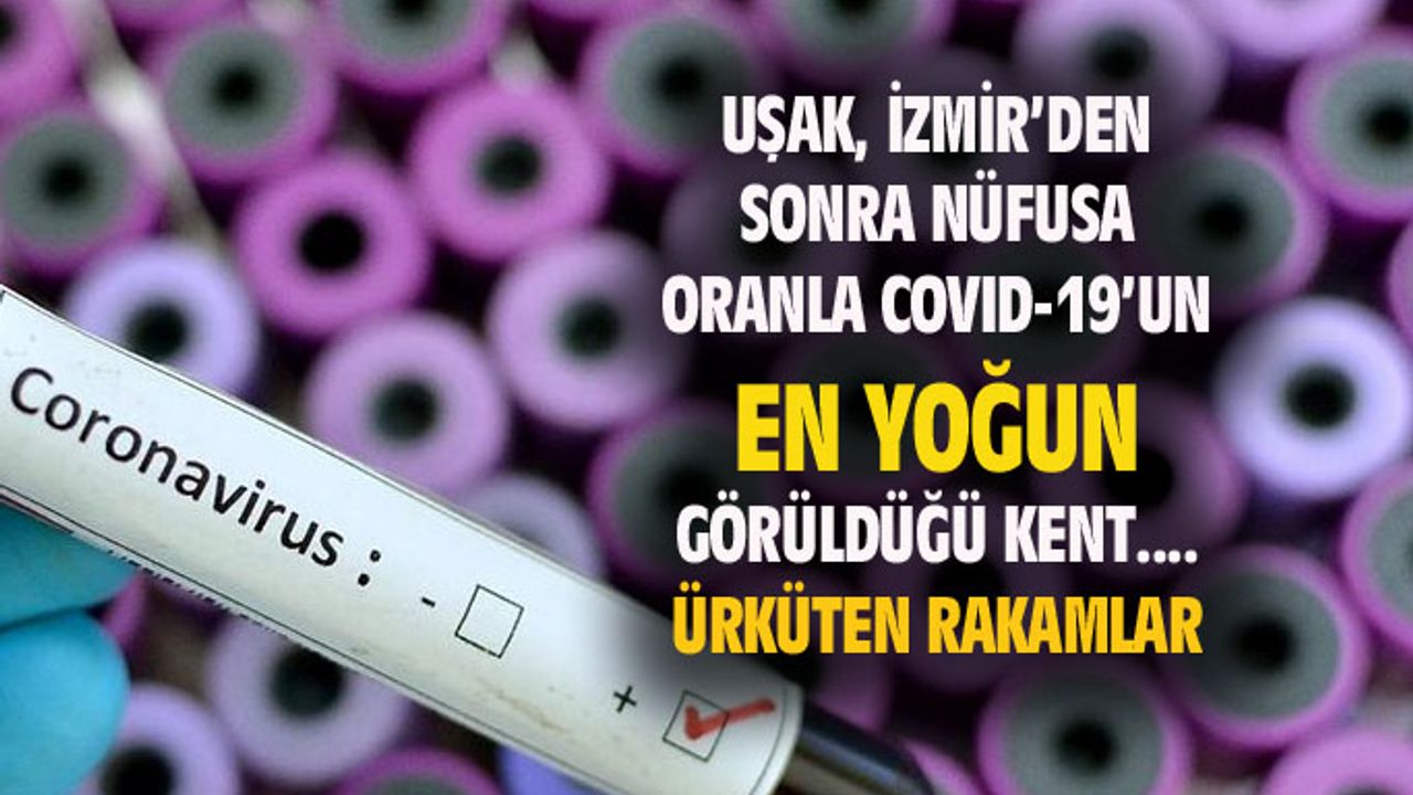 Uşak, Ege'de İzmir'in ardından nüfusa göre en fazla koronavirüs vakası görülen şehir oldu