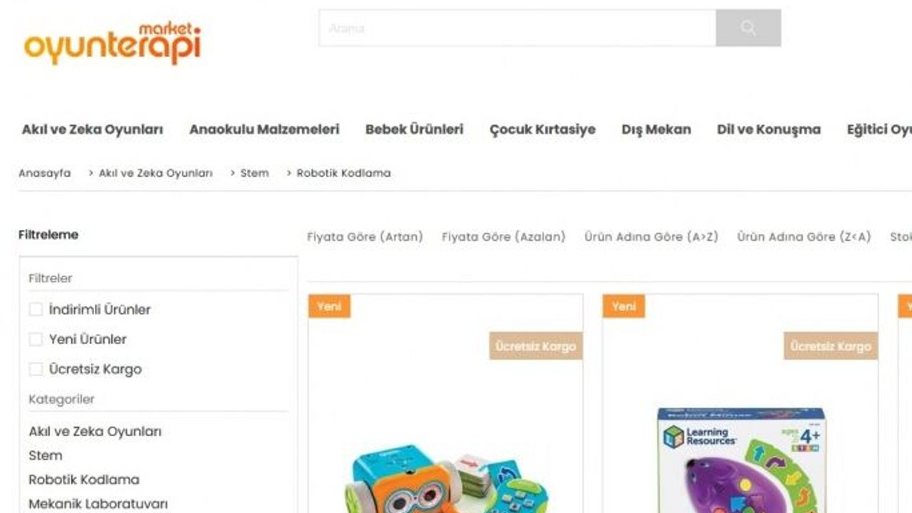 Robotik Kodlama Eğitimi Malzemeleri oyunterapimarket.com'da!