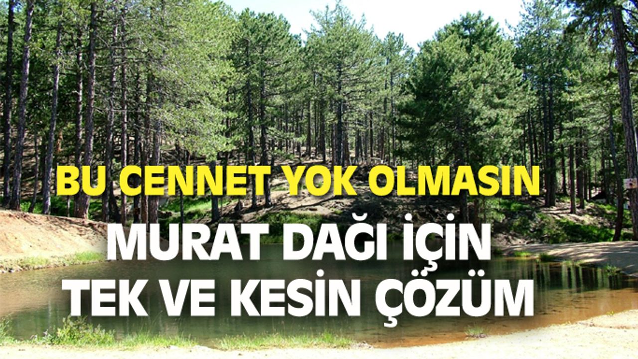 Murat Dağı'nı korumak için tek ve kesin çözüm!