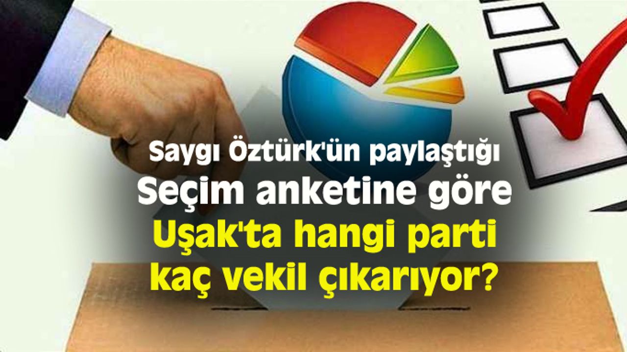 Saygı Öztürk'ün paylaştığı seçim anketine göre Uşak'ta hangi parti kaç vekil çıkarıyor?