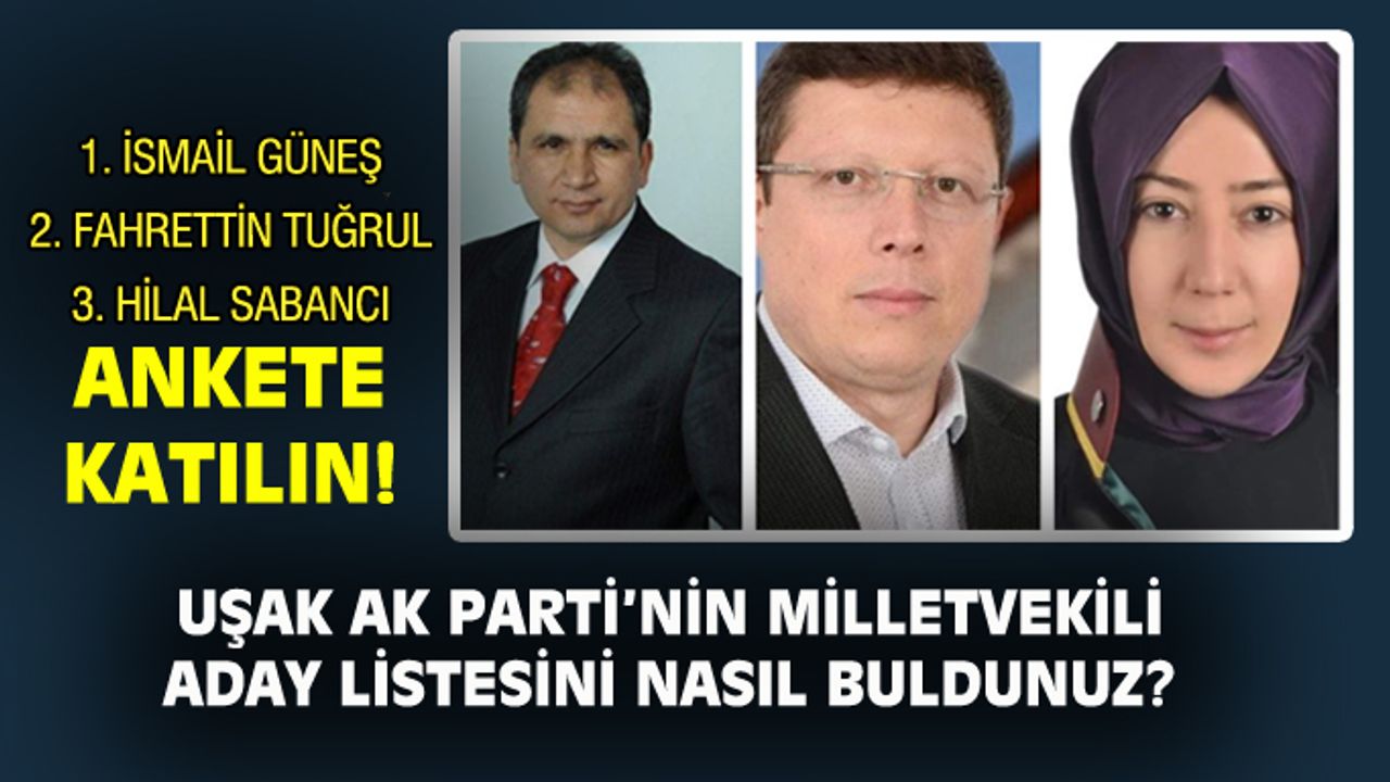 Uşak AK Parti'nin Milletvekili adaylarını nasıl buluyorsunuz?
