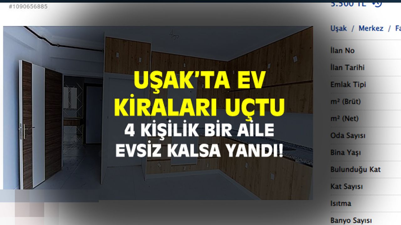 Uşak'ta ev kiraları uçtu!