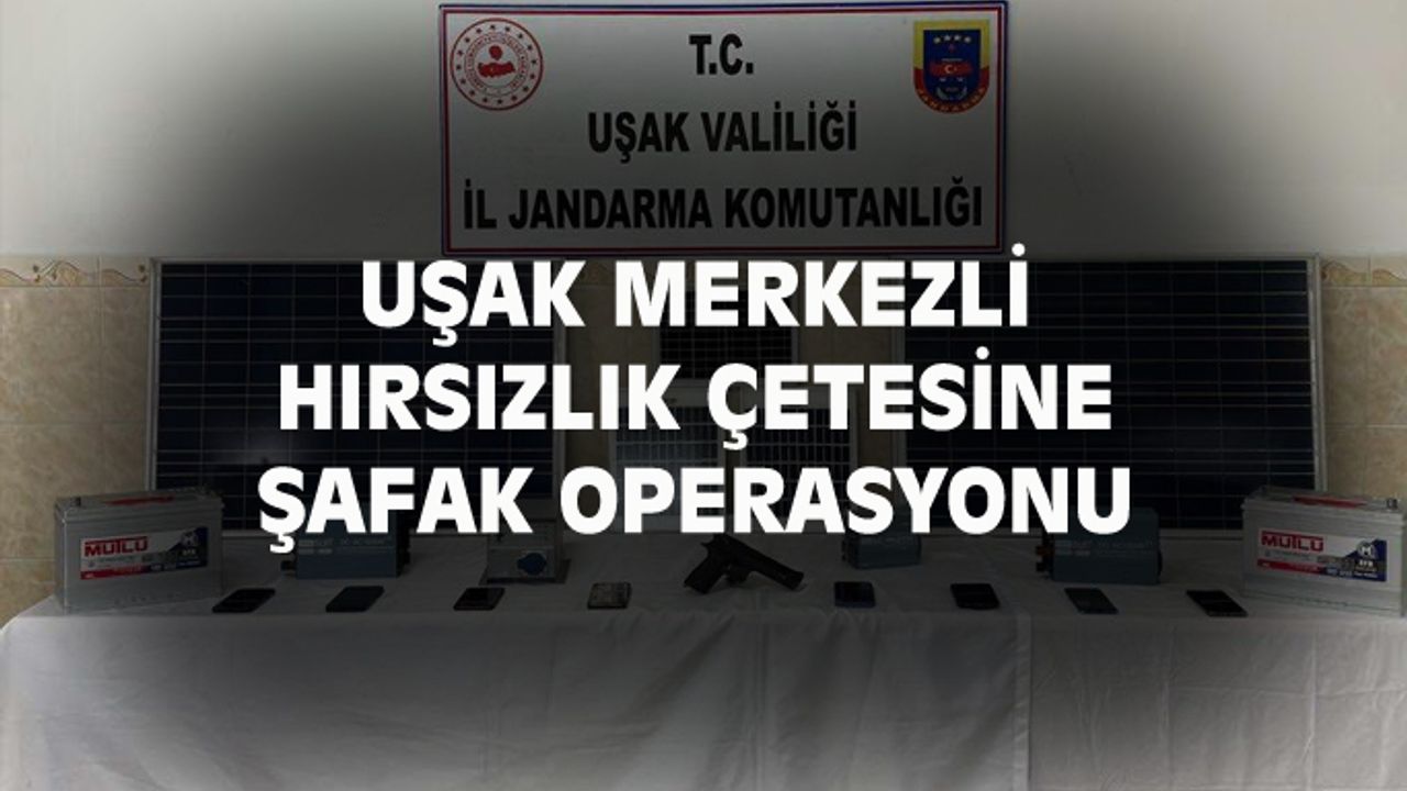 Uşak'ta hırsızlık çetesine şafak operasyonu!