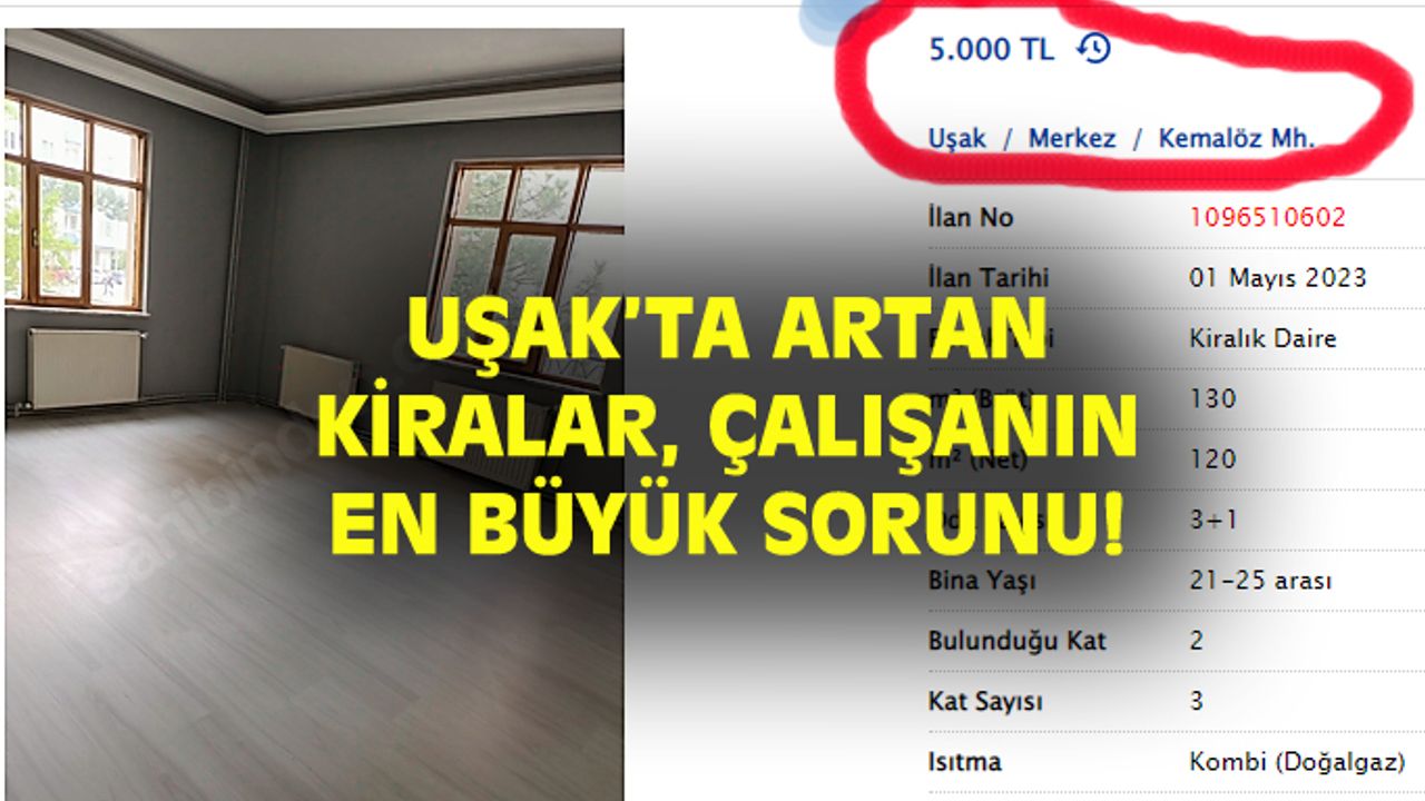 Uşak'ta da çok fazla artan kiralar, çalışanların en büyük sorunu!