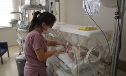 Uşak Eğitim ve Araştırma Hastanesi'ndeki prematüre bebekler için balon uçurdular