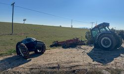 Uşak Ulubey yolundaki kazada traktör 2'ye bölündü!