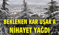 Uşak'a nihayet kar yağdı...