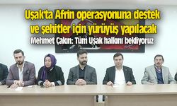 Uşak'ta Afrin operasyonuna destek ve şehitler için yürüyüş yapılacak