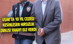 Uşak'ta 10 yıl cezası olan hırsızlık zanlısı yakalandı