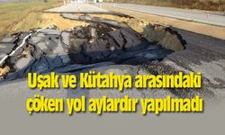 Uşak ve Kütahya arasındaki çöken yol aylardır yapılmadı