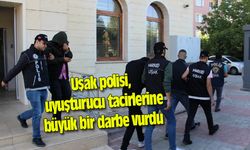 Uşak polisi, uyuşturucu tacirlerine büyük bir darbe vurdu