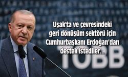 Uşak'ta ve çevresindeki geri dönüşüm sektörü için Cumhurbaşkanı'ndan destek istedi