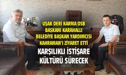 Uşak Deri OSB Başkanı Karahallı, Hikmet Kahraman'ı ziyaret etti
