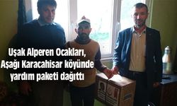 Uşak Alperen Ocakları, Aşağı Karacahisar köyünde yardım paketi dağıttı