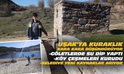 Uşak'ta göletlerde su dibe vurdu, köy çeşmeleri kapandı...