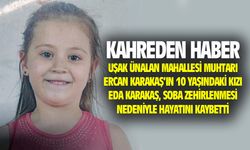 Uşak Ünalan Mahallesi Muhtarı'nın 10 yaşındaki kızı soba zehirlenmesi nedeniyle hayatını kaybetti