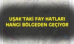 Uşak ve çevresinde bulunan fay hatları
