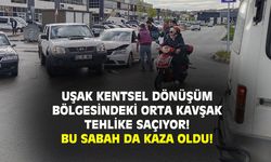 Uşak kentsel dönüşümdeki orta kavşakta kazalar bitmiyor!
