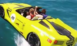 Uşak'ın Karaağaç göletinin yüzeyinde giden Ferrari'yi göreceksiniz