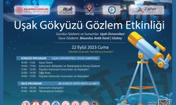 Uşak'ta bugün gece yarısına kadar bedava teleskopla gökyüzü izlenecek