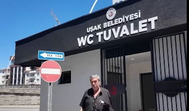 Uşak Belediye Başkanı Yalım, minik umumi tuvaleti video çekerek tanıttı
