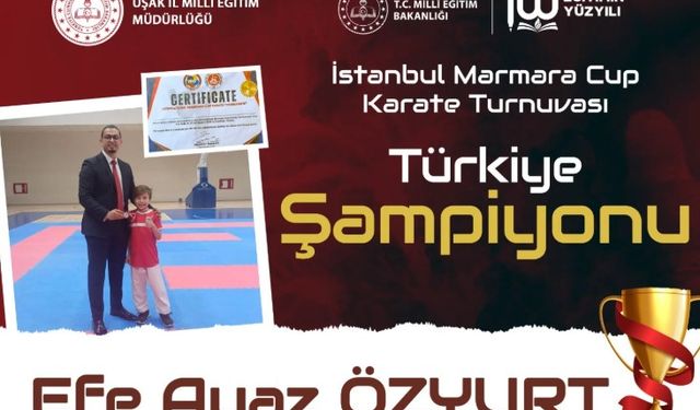Uşak Gazi Mustafa Kemal Atatürk İlkokulu öğrencisi Türkiye şampiyonu