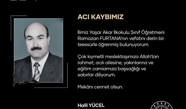 Uşak Yaşar Akar İlkokulu, Ramazan Hoca'yı kaybetmenin üzüntüsünü yaşıyor