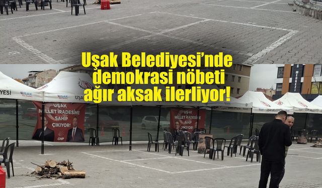 Uşak Belediyesi operasyonunun ardından vatandaş demokrasi nöbetine ilgi duymadı