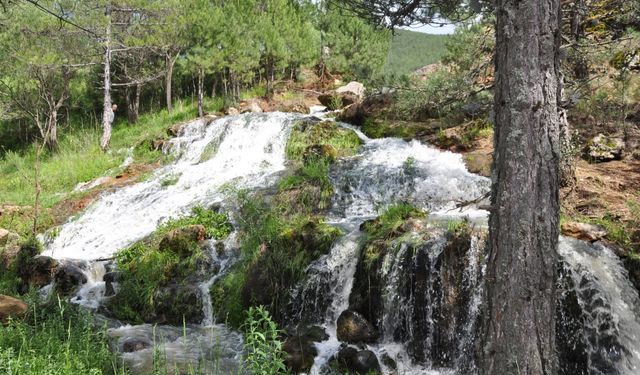 Uşak'ta taşan yağmur göleti, eşsiz bir şelale oluşturdu! Doğanın bize hediyesi!