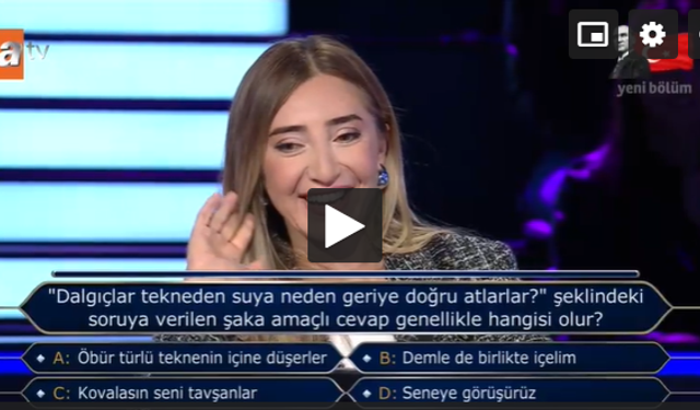 Dalış rekortmeni Şahika Ercümen, Milyoner'de dalış sorusuna son saniyede cevap verdi