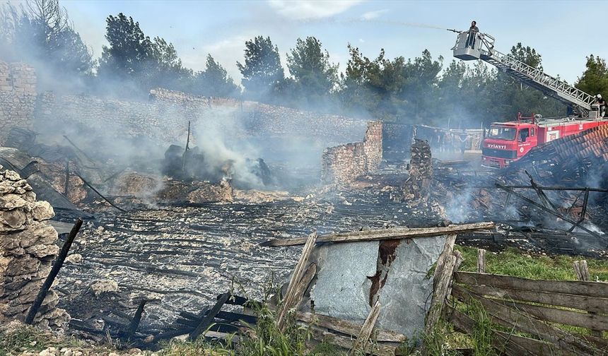 Uşak Ulubey Avgan köyünde yangında 54 kuzu telef oldu