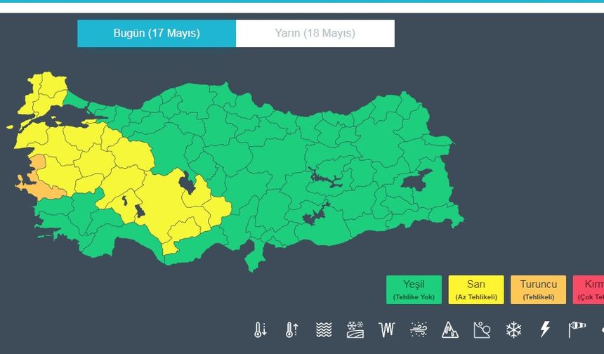 Bakanlık, Uşak, Kütahya, Afyonkarahisar ve Bursa'ya kadar 18 il için uyardı