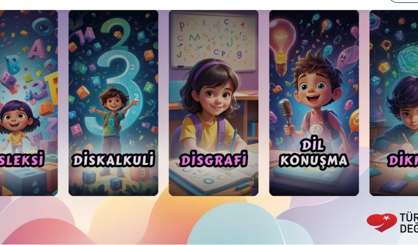 Okuma, yazma, konuşma ve matematik güçlüğü çeken disleklisi çocuklar için özel bir uygulama
