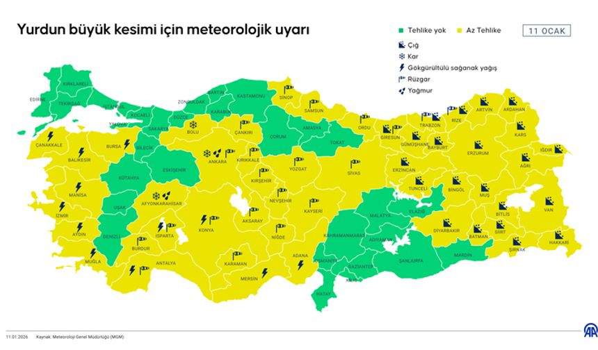 Meteoroloji bugün için uyardı! Uşak ve Denizli'ye sarı kod yok ama yine de dikkat!