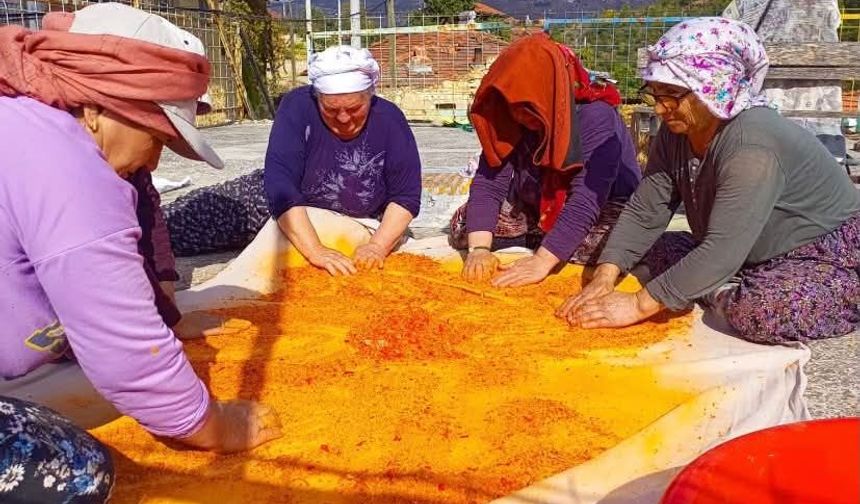 Selendi'de kış öncesi tarhana yapımı devam ediyor